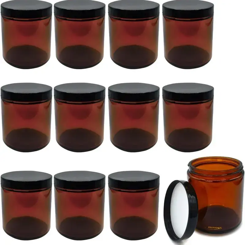 Jara Trading - Vente Pots - Pots en verre ambré pour cosmétiques, rangement, voyage, beauté5