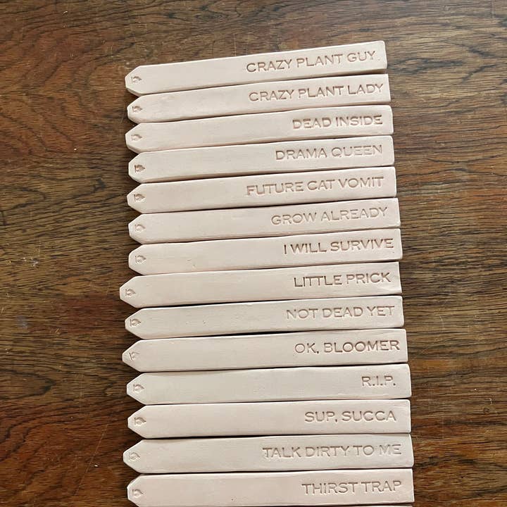 Fun Ceramic Plant Stakes, plant moisture detector for wholesale by Combustion Ceramics