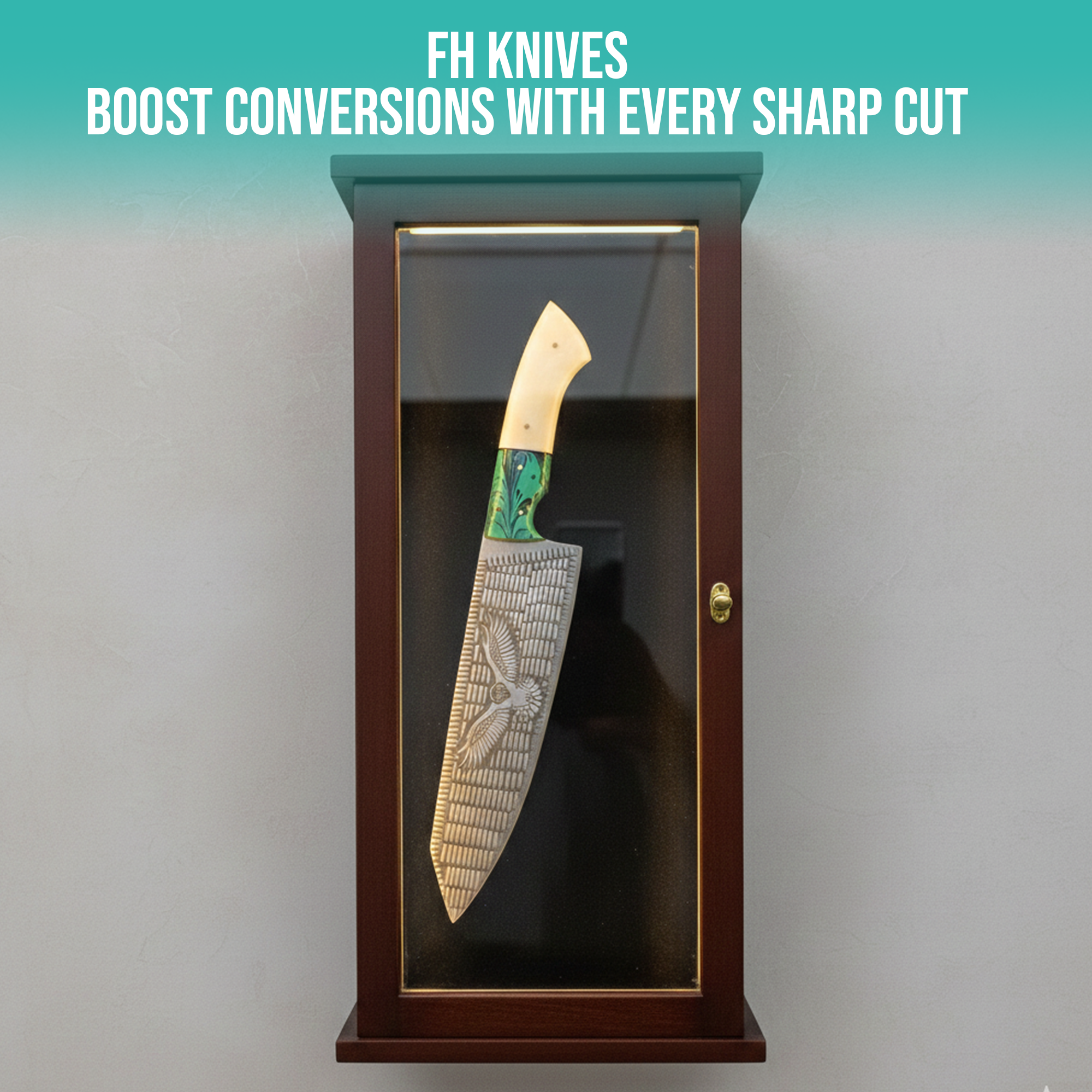 FH KNIVES - Wholesale Keukenmes - Roestvrijstalen keukenmes & leren schede, Chefmes8