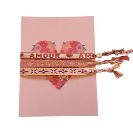 Sansira Jewelry - Wholesale Woven/Braided Bracelet - Bracelet Text Ribbon Greeting Card Mothersday0