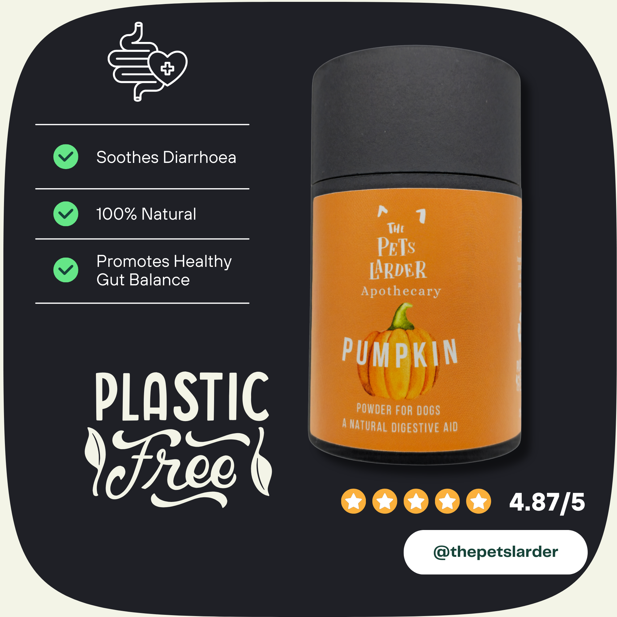 The Pets Larder – wholesale Pet supplement – Dog – Pumpkin Powder for Dogs: Digestion Aid1