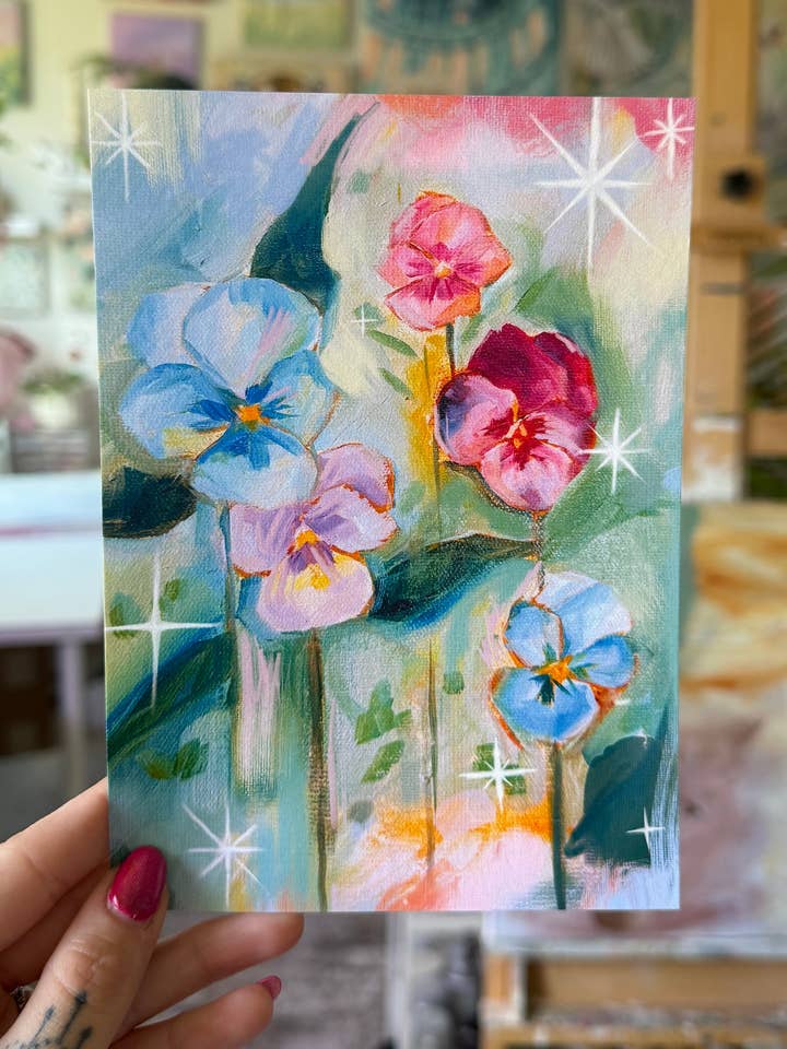 Pansy Print for wholesale by Jess Harris Art