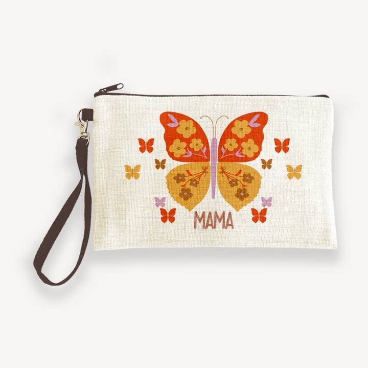 Pochette Zip Mama Butterfly pour la vente par Rock Scissor Paper