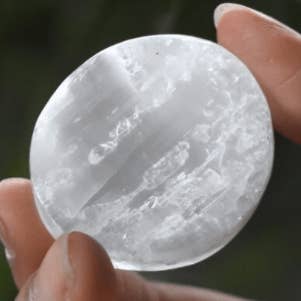 Selenite Worry Stone for wholesale by Tiny Rituals