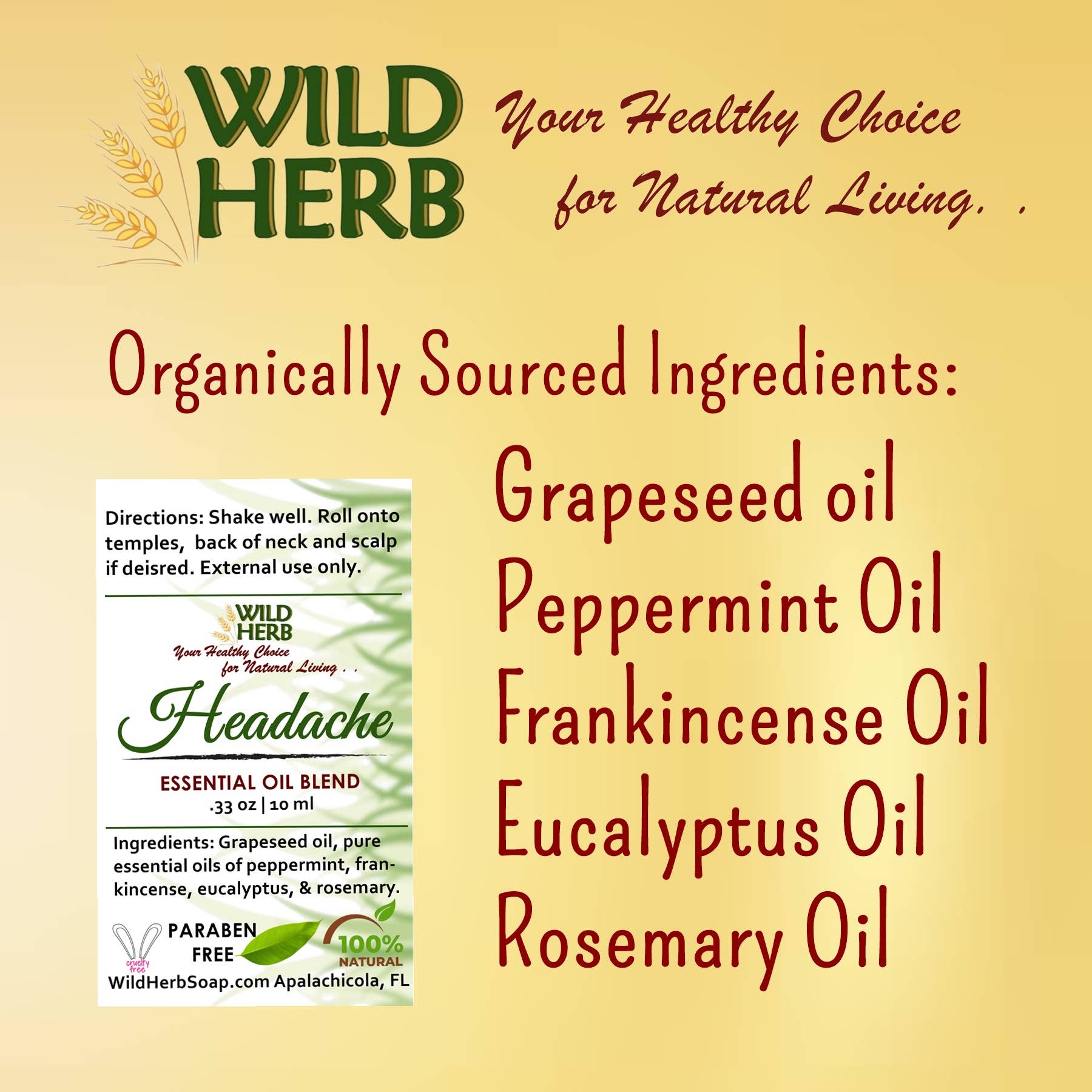 Wild Herb Soap Co - Wholesale Essential Oil Roll-On - Natural Headache Relief Roller Bottle Essential Oils1