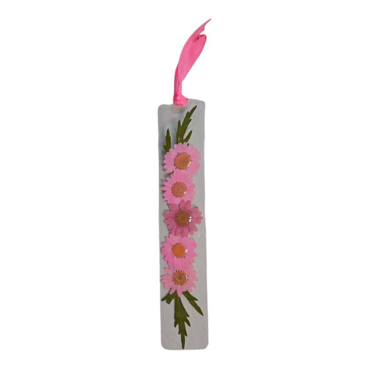 Marcador de Flores Prensadas Rosa – Feito à Mão com Flores Reais por atacado de SanBCreative