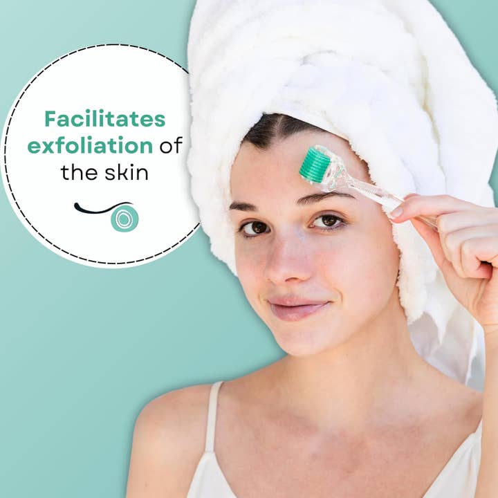 Green FolliRoll Derma Roller - 192 Titanium Microneedles (0.30mm) for wholesale on Faire3