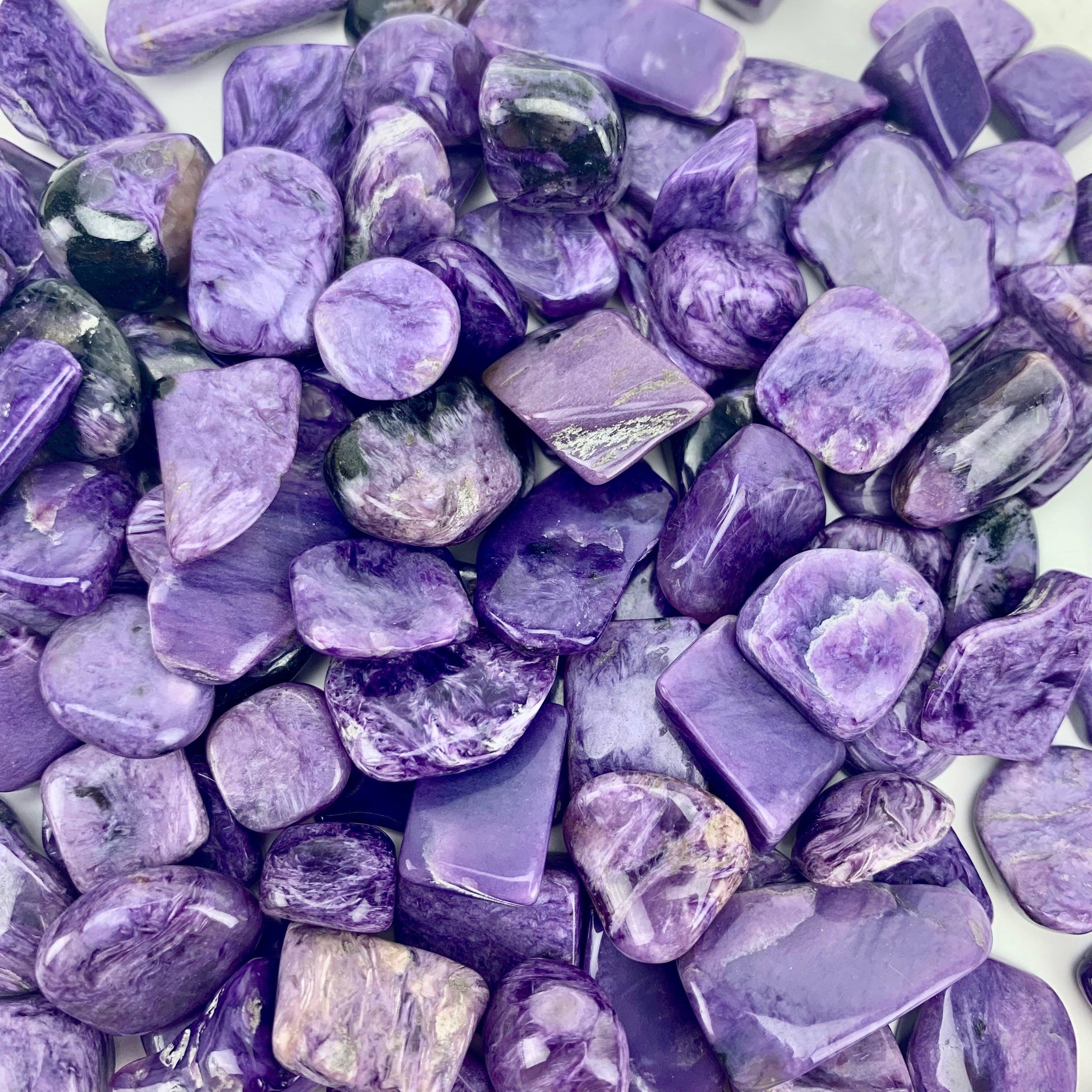 Pelham Grayson Rose - Wholesale Spiritual Stone/Crystal - Charoite Tumbled | 10-25mm | Russia | 200 grams2