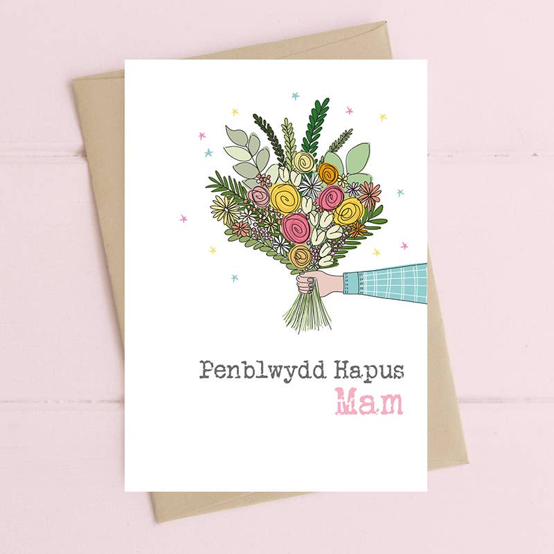 Dandelion Stationery – wholesale Birthday card – Welsh Card - Penblwydd Hapus Mam (Happy Birthday Mum)0