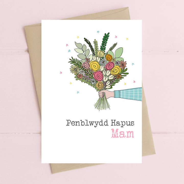Dandelion Stationery – wholesale Birthday card – Welsh Card - Penblwydd Hapus Mam (Happy Birthday Mum)