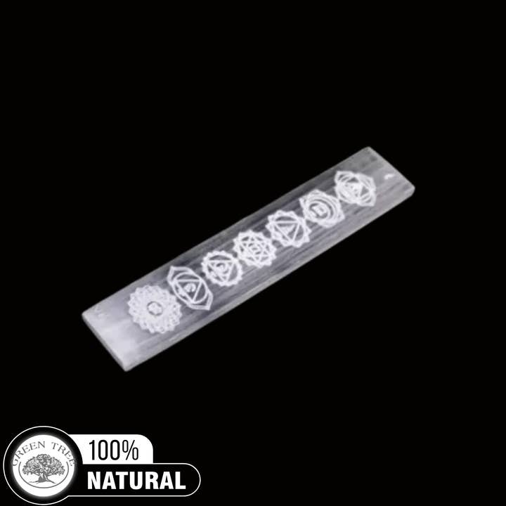 Selenite Incense Holder 7 Chakras 10cm for wholesale by Green Tree