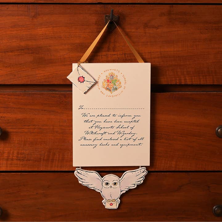 WIDDOP and Co. - Vente Plaque murale - Plaque à breloques Harry Potter - Lettre de Poudlard1