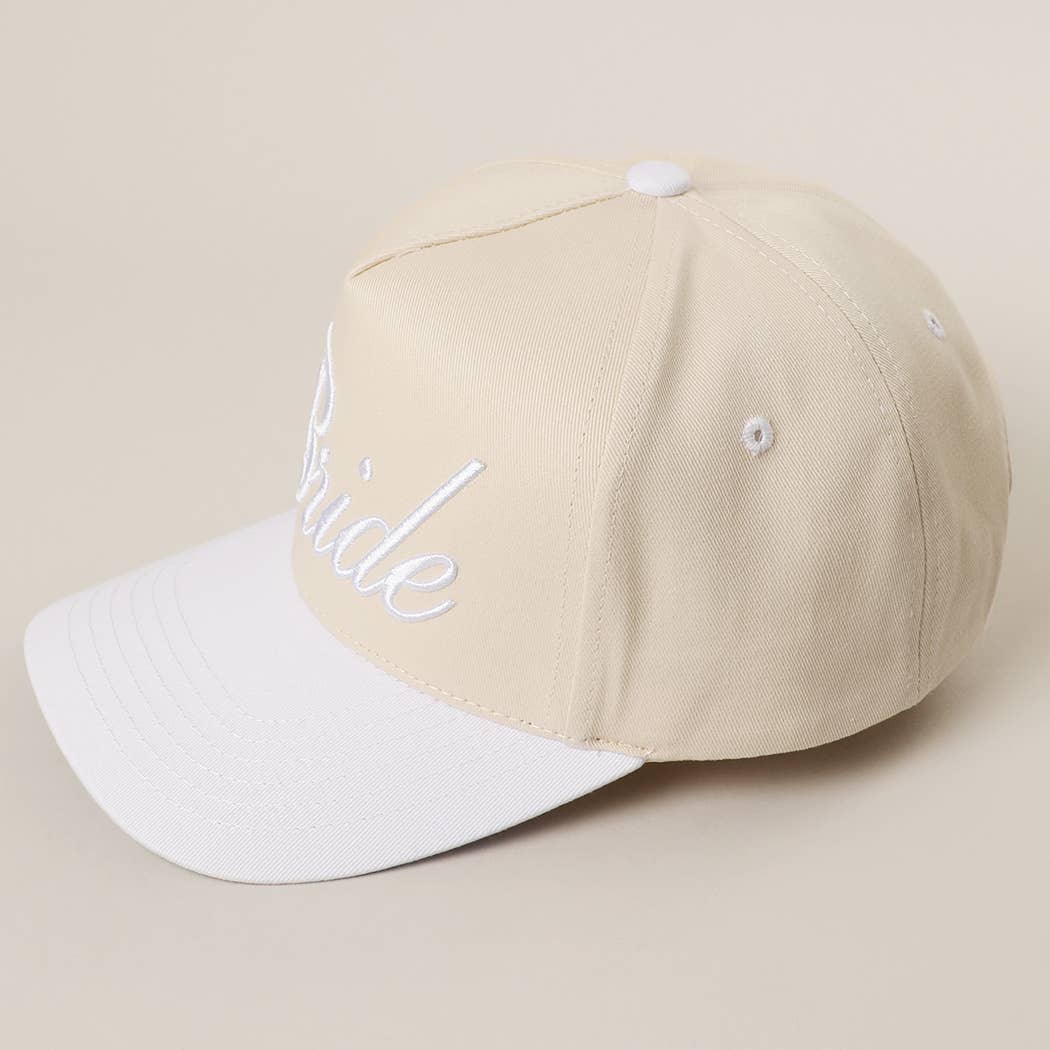 WHITE BRIDE Embroidered  Canvas Two-Tone Trucker Hat for wholesale on Faire5