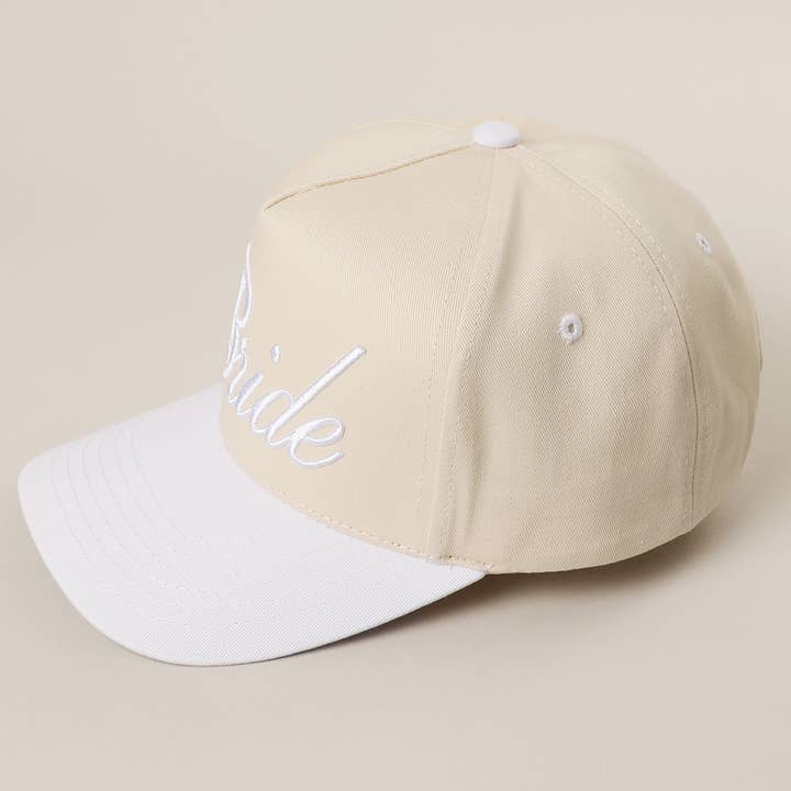WHITE BRIDE Embroidered Canvas Two-Tone Trucker Hat for wholesale on Faire5