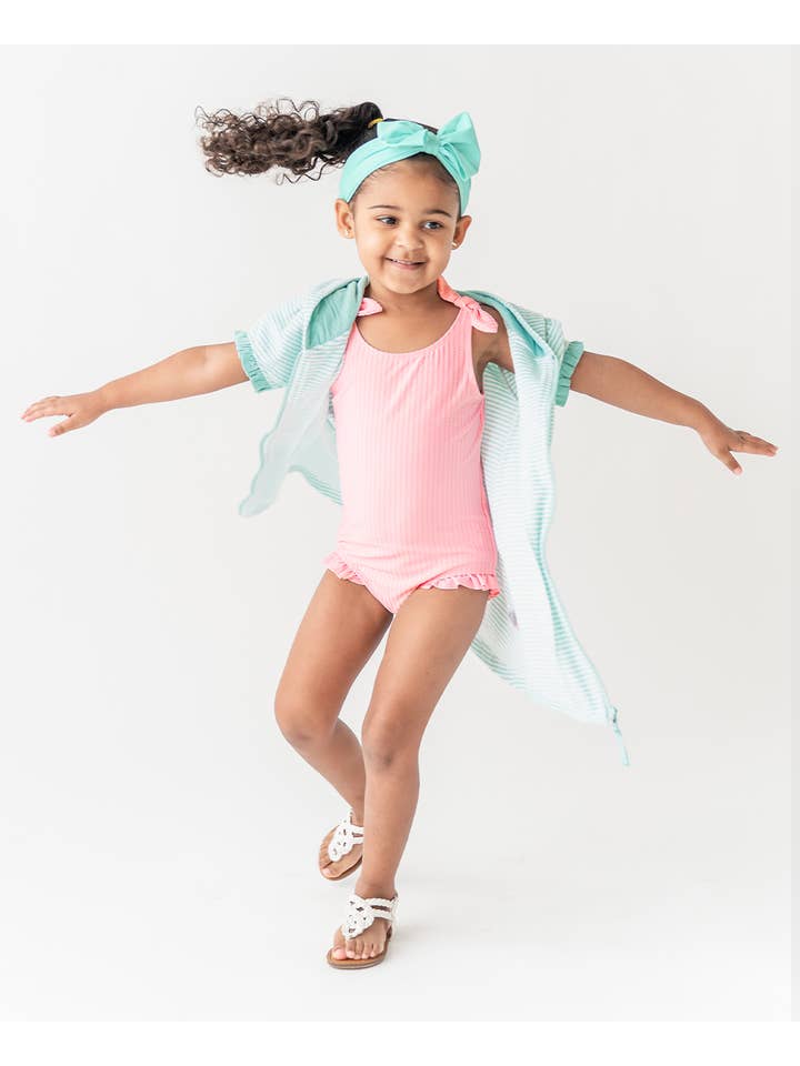 Girls Pink Tie Shoulder One Piece Swimsuit
for wholesale on Faire4