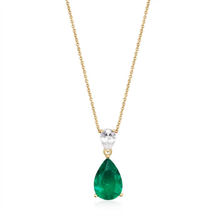 Envy- Emerald Drop Necklace for wholesale by Fervor Montréal
