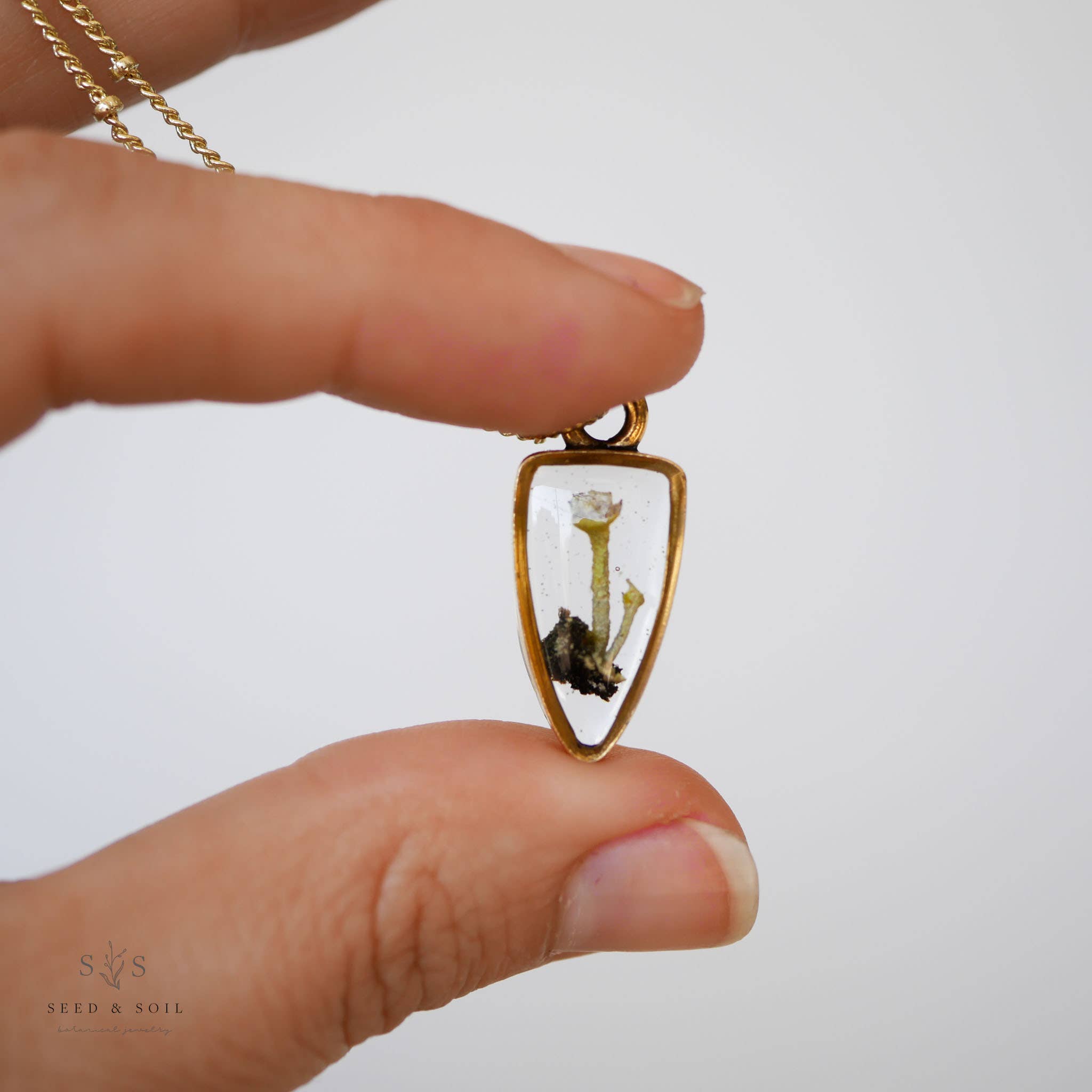 Seed & Soil Botanical Jewelry – Engroshandel Halskæde med vedhæng – Arrowhead Mushroom halskæde2