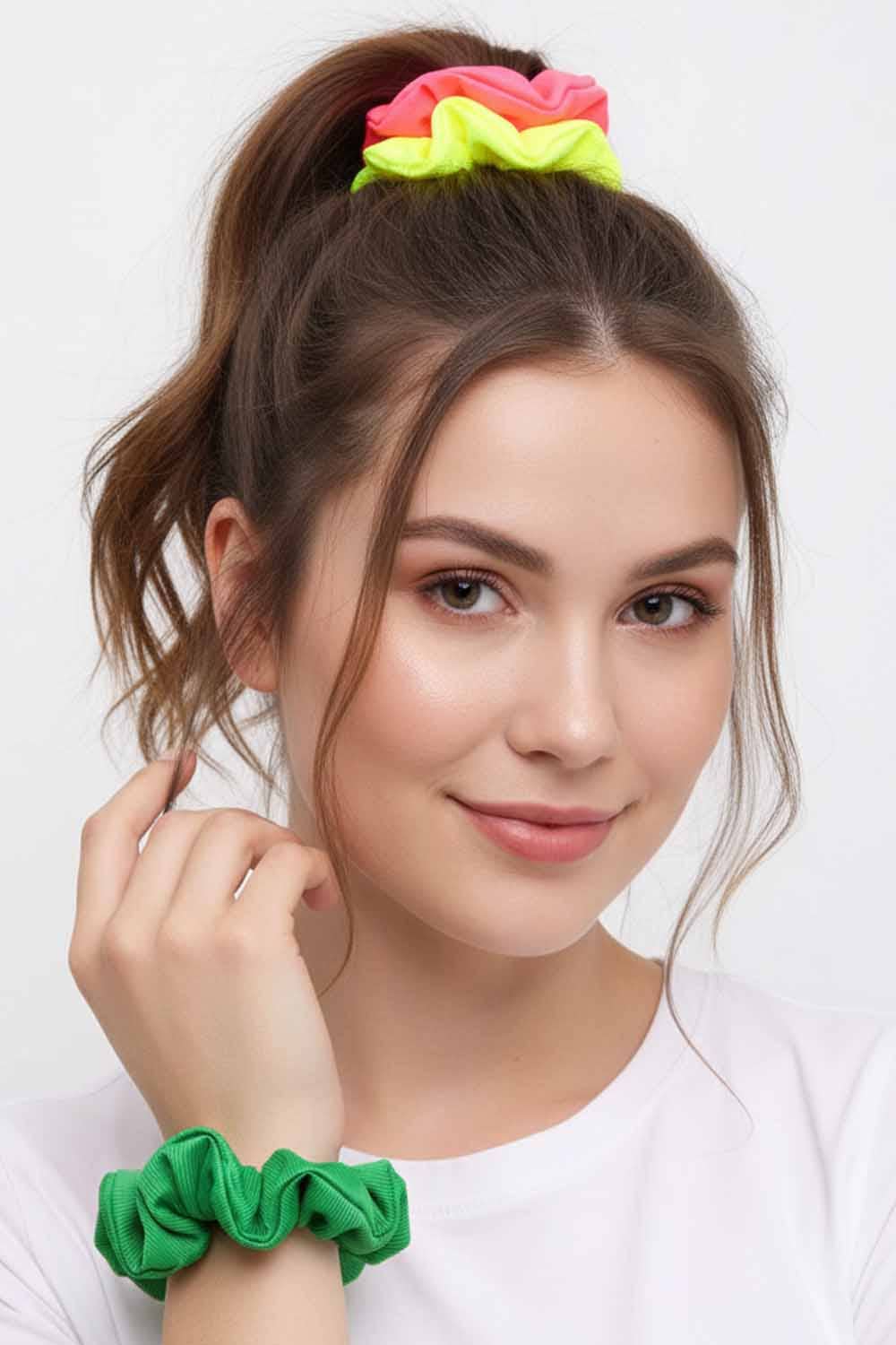 Amerikan Basics - Wholesale Hair Bow - Women's - Color Pop Solid Hair Scrunchies 0