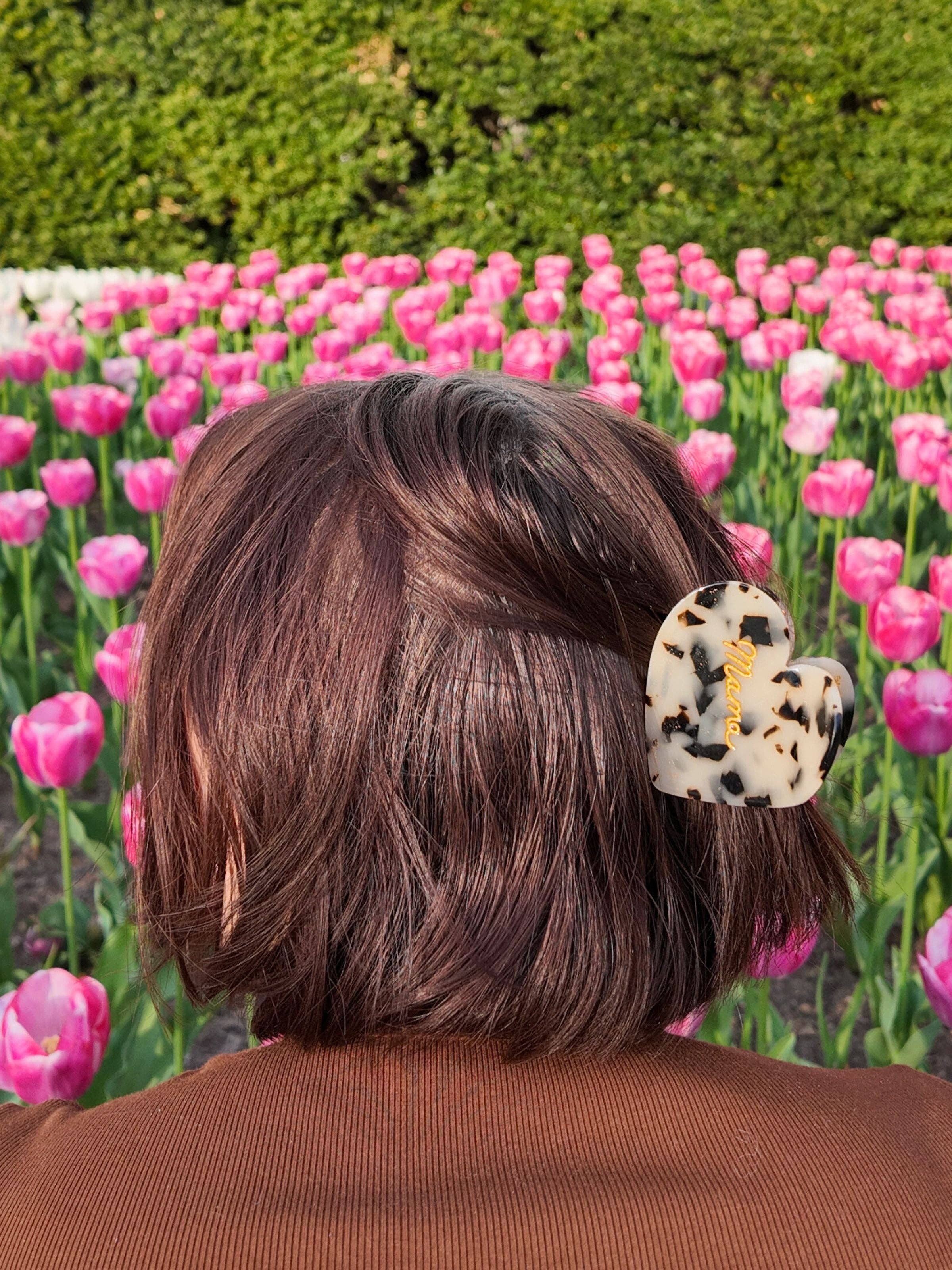 Solar Eclipse - Wholesale Haarclip - Dames - Handgeschilderde Mama Hart Acetaat Haarclip | Milieuvriendelijk2