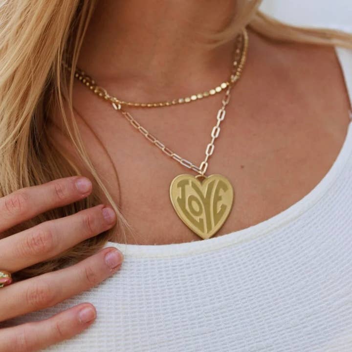 Full Heart Necklace A266 for wholesale by Strutt Jewelry