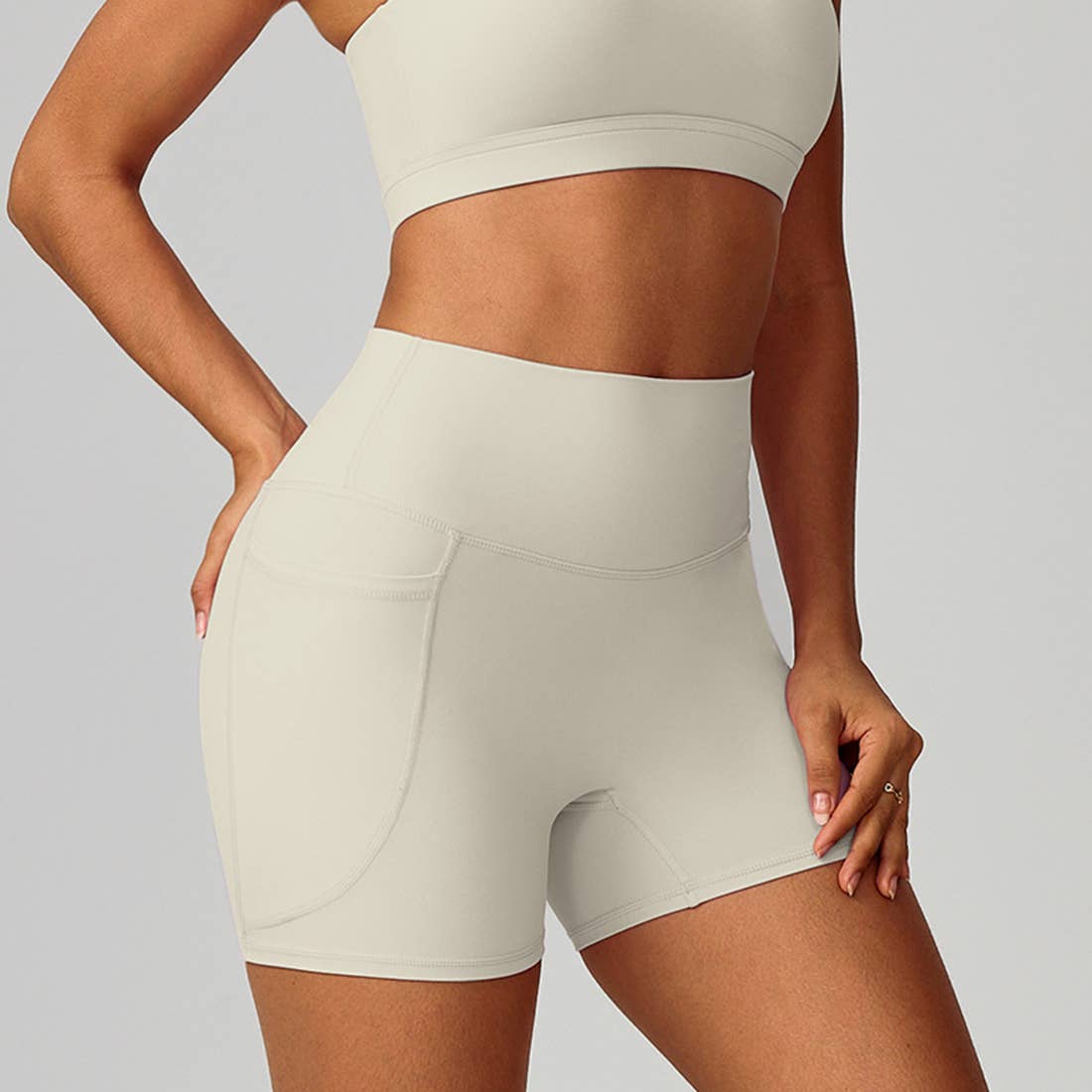 Sodalemon - Wholesale Athletic Shorts - Women's - Women High-Waist Quick-Dry Pocket Yoga Shorts14