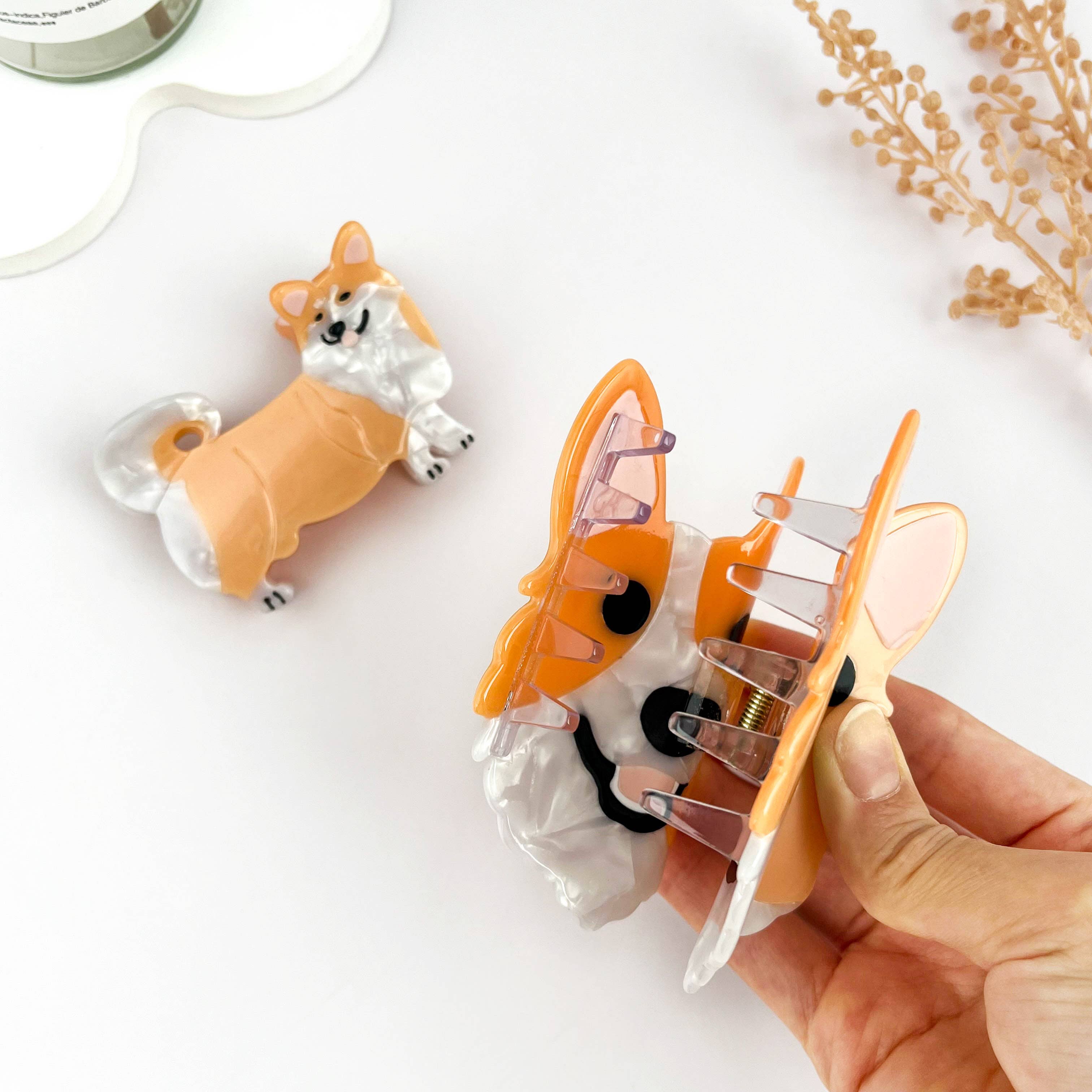 mildstyles - Wholesale Hair Clip - Women's - Cute Corgi Dog Hair Clip Acetate Animal Claw Clip2