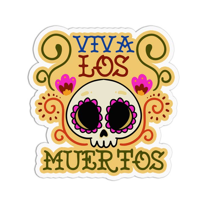 Vinyl-Aufkleber „Tag der Toten Viva Los Muertos“, wasserfest für den Großhandel von Girls Printing House