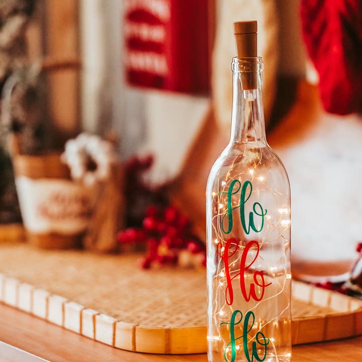Firefly Home Designs - Wholesale Decorative tabletop object - Christmas Wine Bottle, Christmas 2024 Decor, Lamps, Gifts3