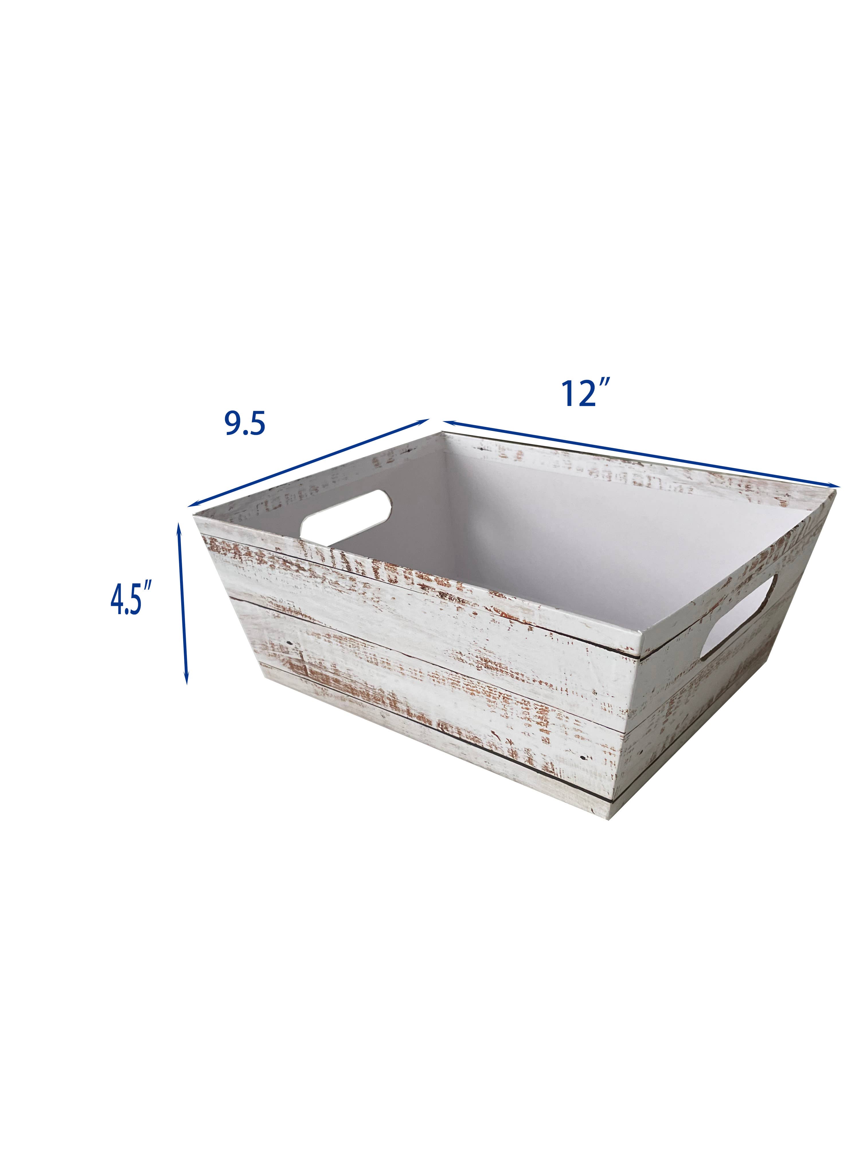 Bospak - Wholesale Decorative Tray - Distressed White Wood Pattern Market Tray  Large 1