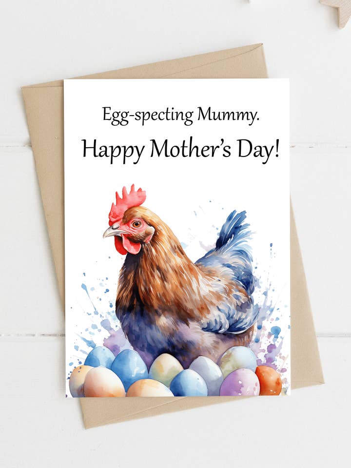 Mami en espera. Feliz Día de la Madre tarjeta de gallina para venta al por mayor de Homemade Hollydays Wholesale