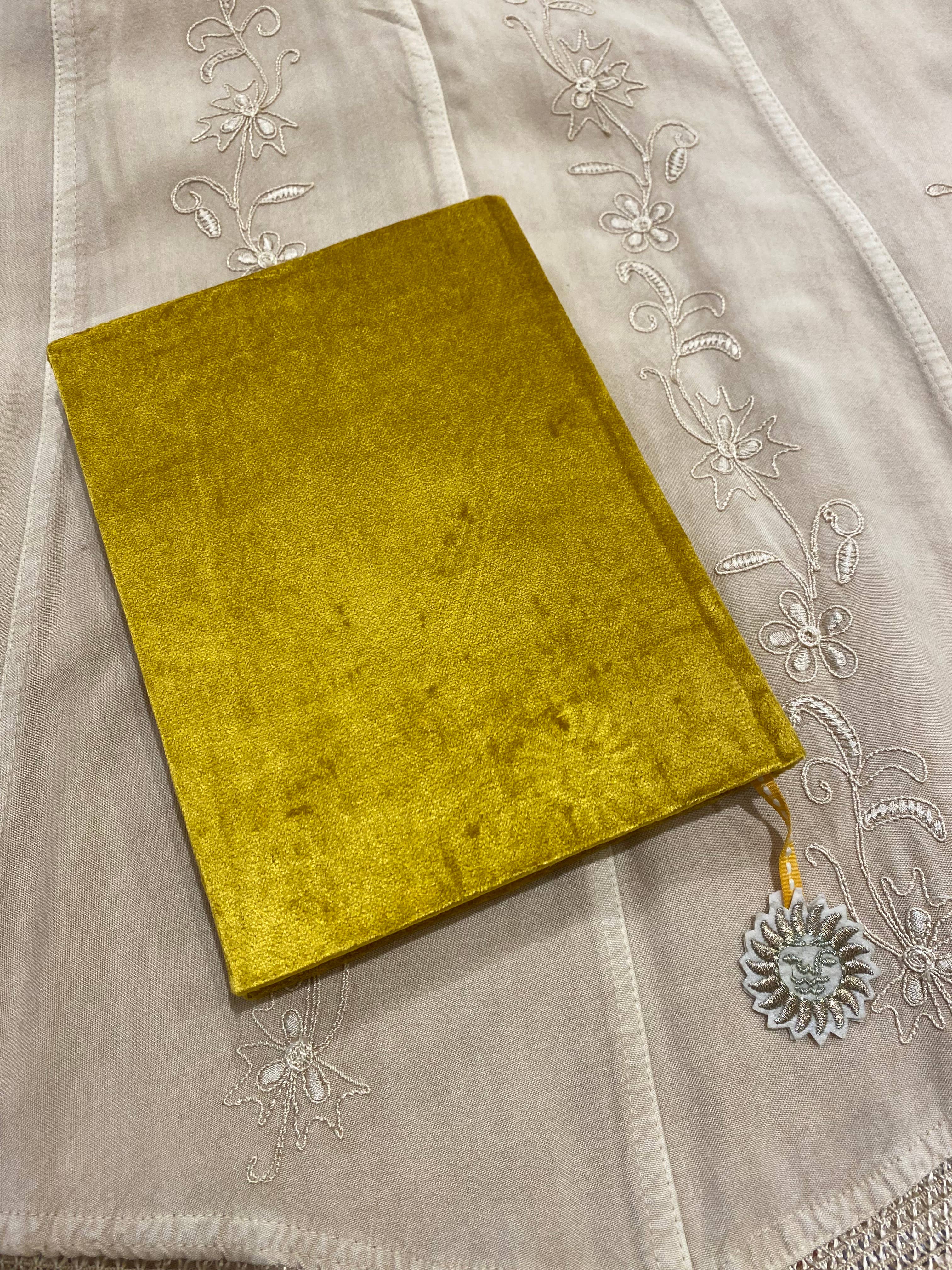 Temple of Treasure - Wholesale Notebook - Velvet Beaded Notebook Sun Yellow6