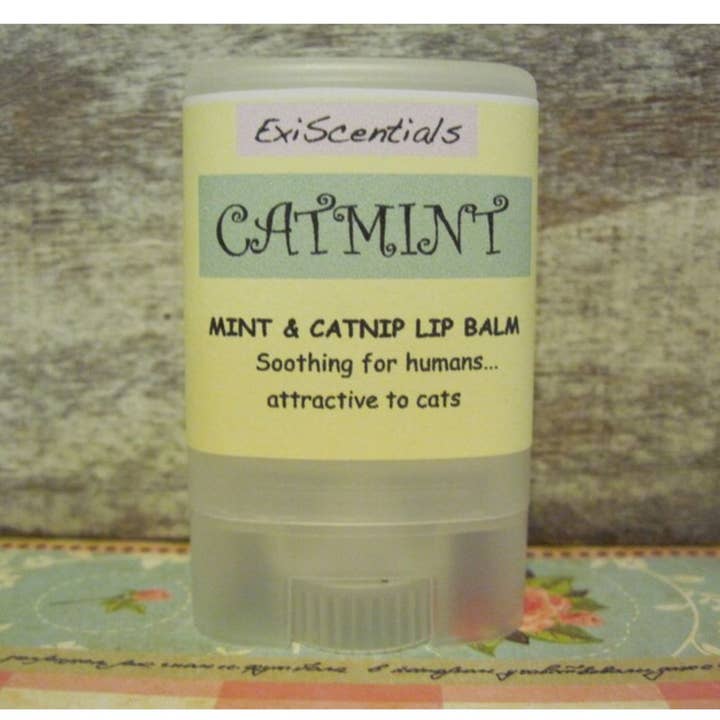 Catnip & Mint lip balm for humans Catmint Cat Lovers gift for wholesale by ExiScentials
