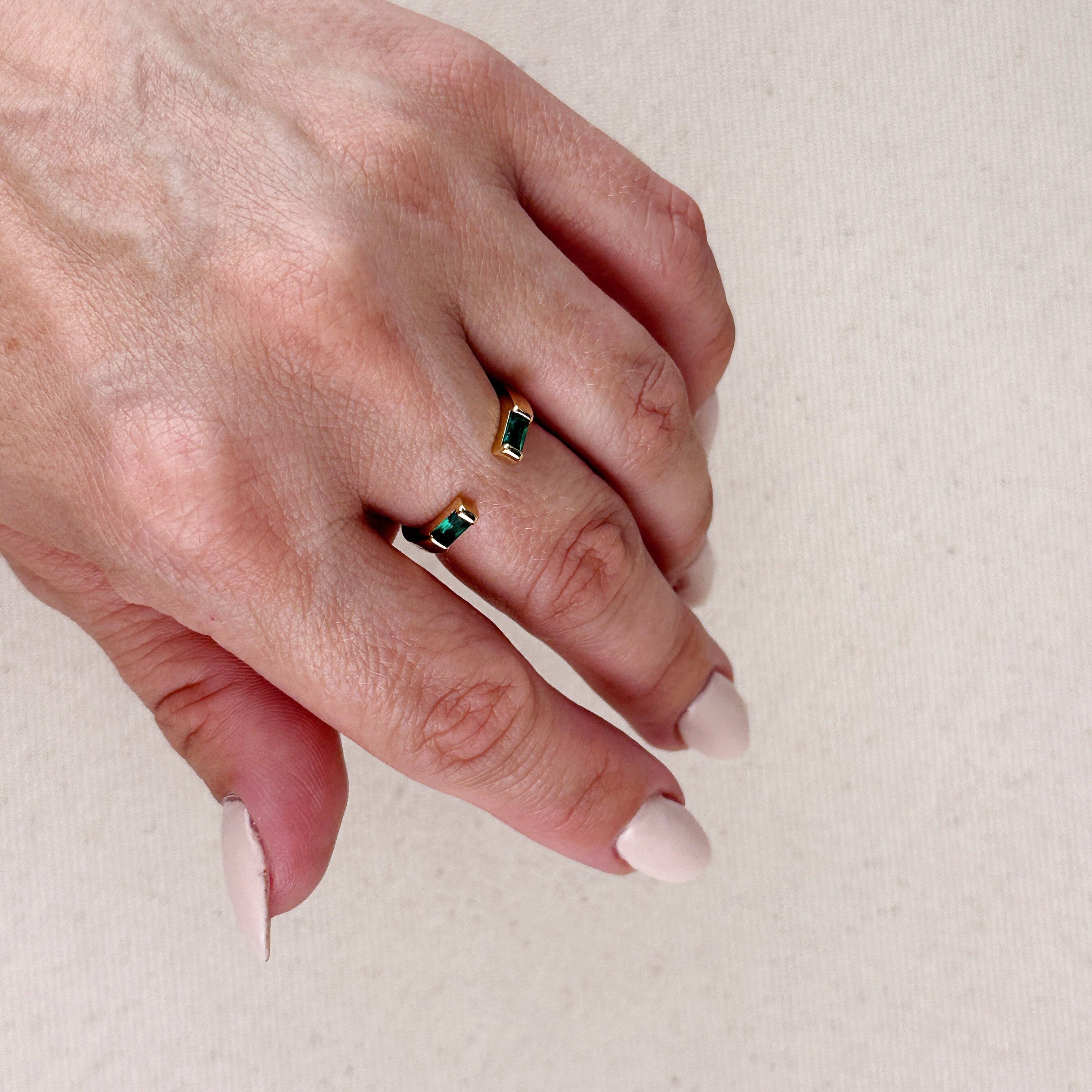 GoldFi - Wholesale Multi-Stone Ring - 18k Gold Filled Baguette CZ Band Ring7