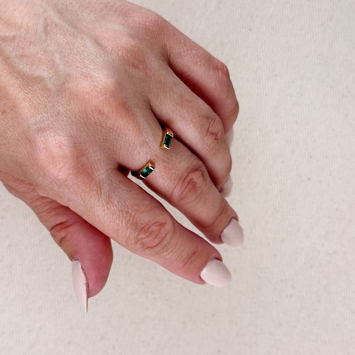 GoldFi - Wholesale Multi-Stone Ring - 18k Gold Filled Baguette CZ Band Ring7