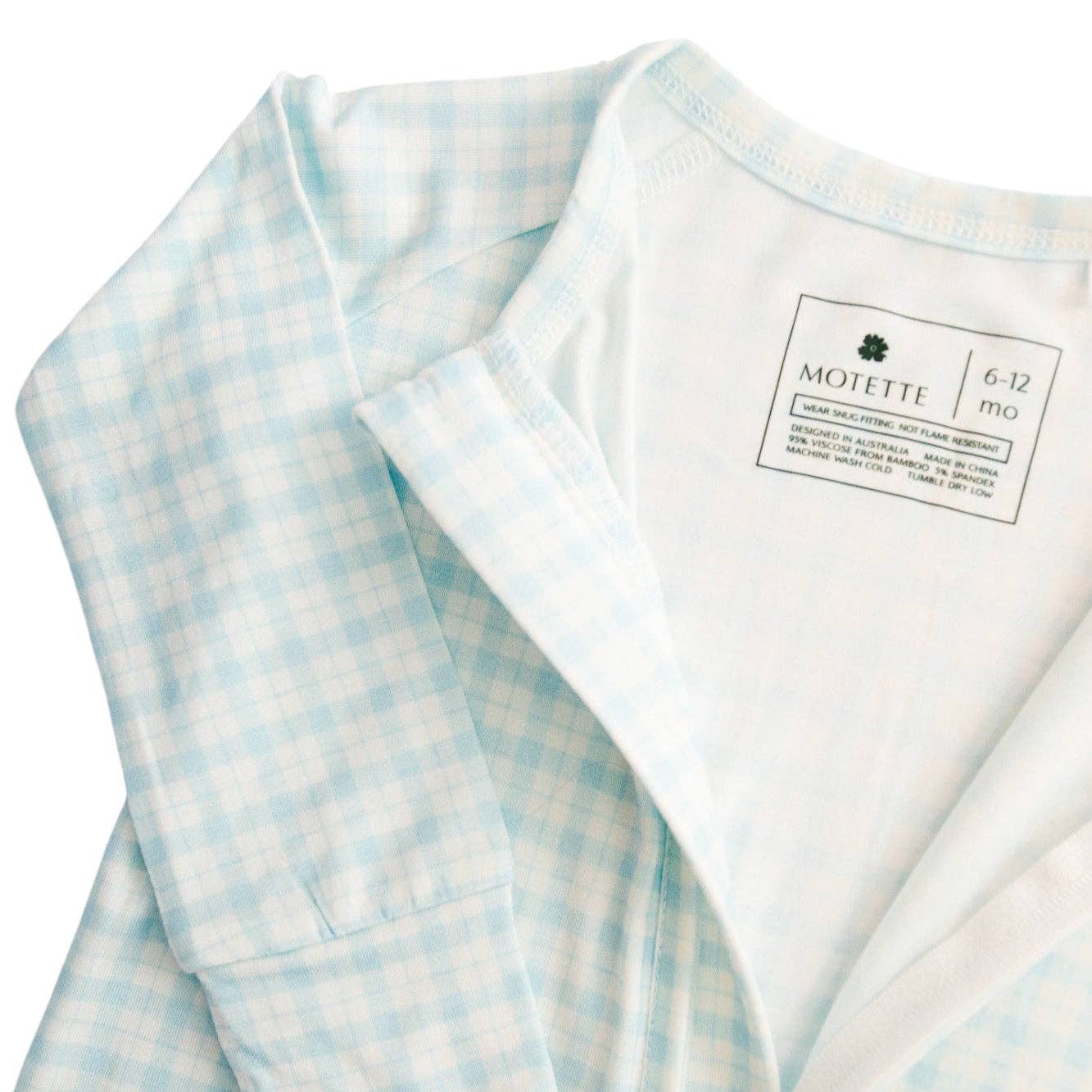 Motette - Vente Grenouillère – bébé - Dormeur en bambou Coastal Check3