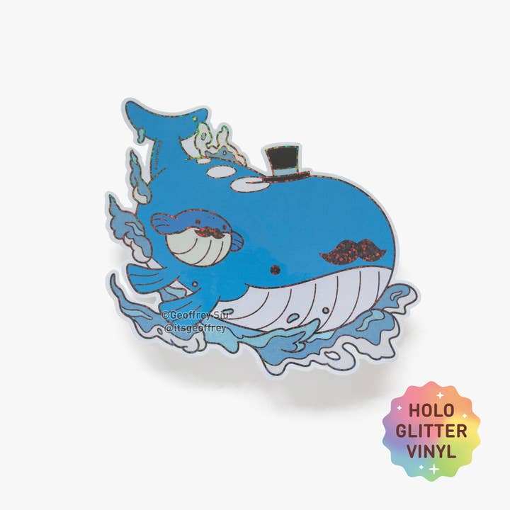 Jumbo Swellord Glitter Sticker (6") for wholesale by Geoffrey Siu Art LLC