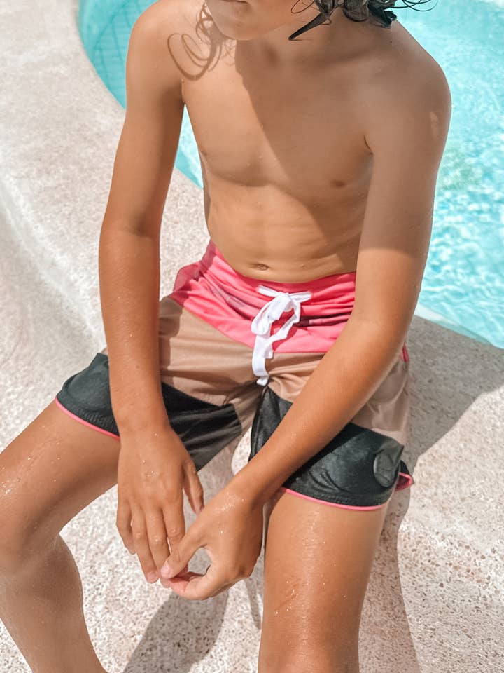 Kids Colour Block Boardshorts for wholesale by SAND N SALT KIDS