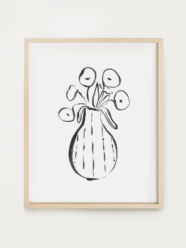 Floral Line Drawings - Poppies Print for wholesale by Our Heiday
