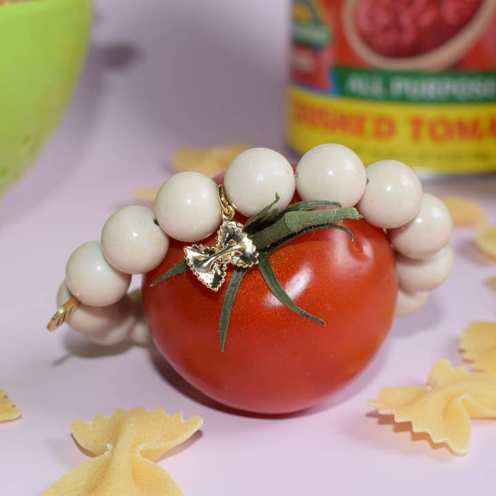 Beige Riverstone with Farfalla Pasta Pendant for wholesale by Oriana Lamarca Designs