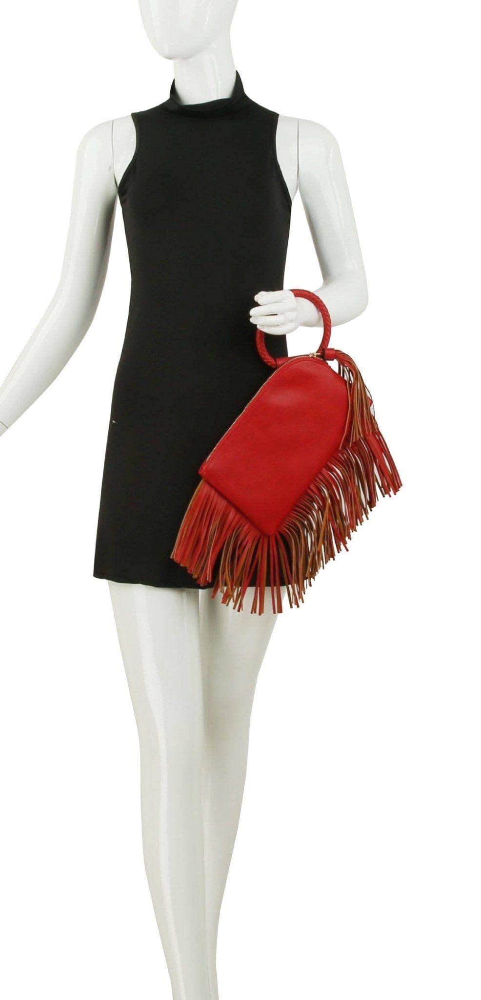 MiMi Wholesale - Wholesale Clutch Bag - Women's - JY0378 Fringe Soft Vegan Leather Wristlet/Clutch25