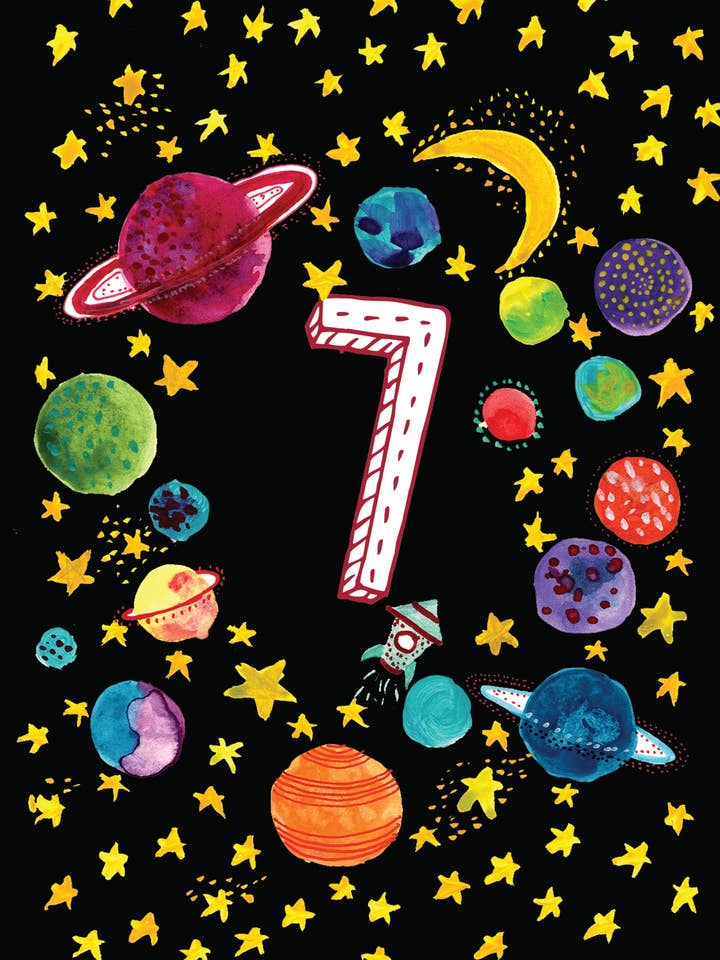 Età 7 - Biglietto di Auguri per la vendita all'ingrosso da parte di Maria Zvaric Illustration