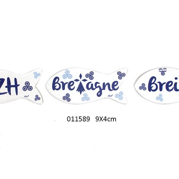 'Anael Blue' Fish Magnet 9 X 4 cm / Set of 3 for wholesale by Faye