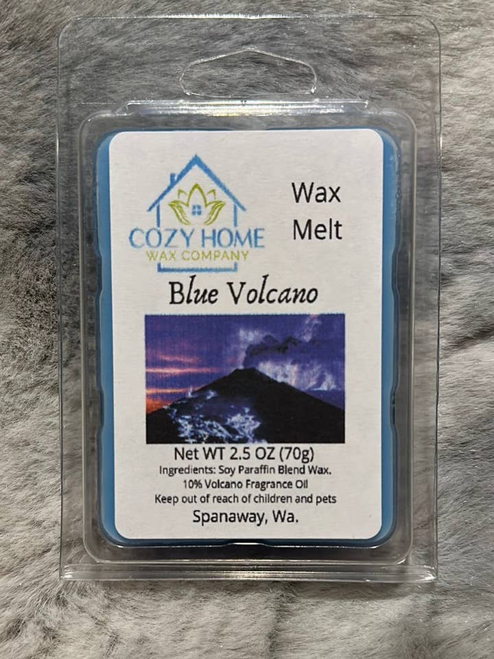 Blue Volcano Wax Melt 2.5 oz for wholesale by Cozy Home Wax Company