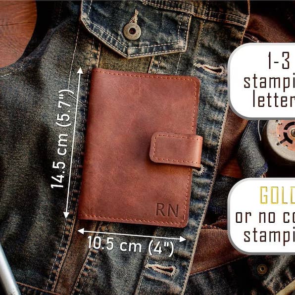 Pikore - Wholesale Passport Case - Unisex - Leather Passport Holder - With Snap Closure2