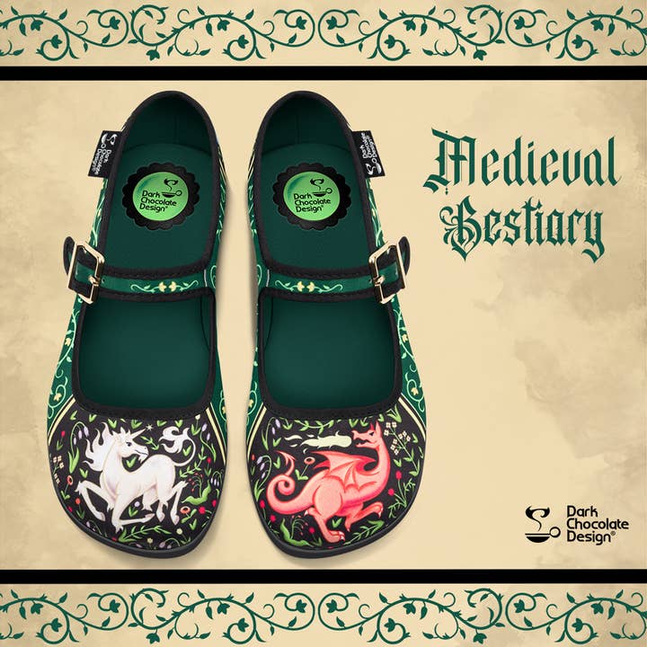 Hot Chocolate Design - Wholesale Flats - Women's - Chocolaticas® Medieval Bestiary Women's Mary Jane Flat