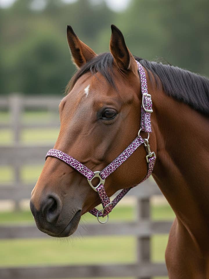 Catty Cowgirl Quick Release Nylon Horse Halter for wholesale by Neon Spur LLC
