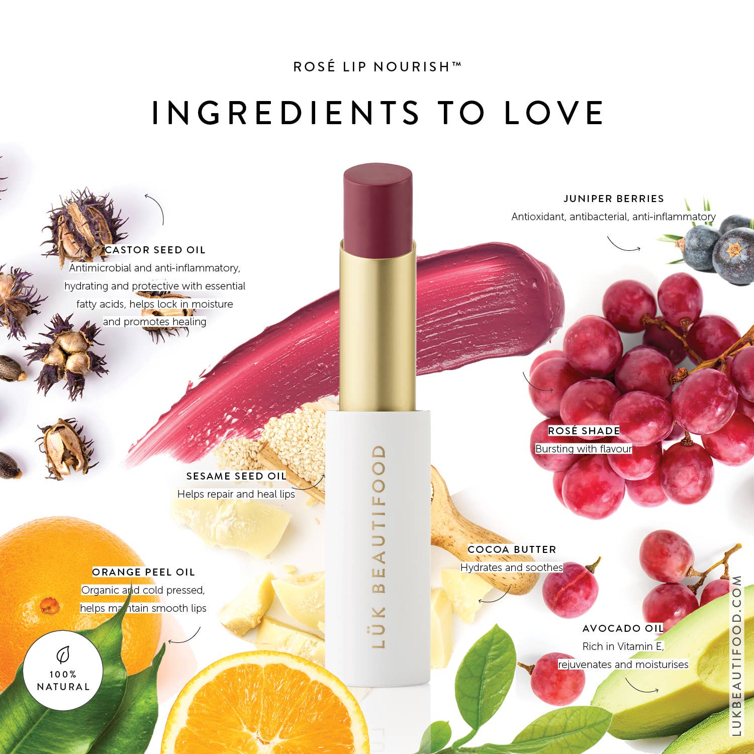 LÜK BEAUTIFOOD [🇦🇺 AUS + USA🇺🇸] - Wholesale Lipstick - Lip Nourish™ Sheer Lipstick - Rosé3