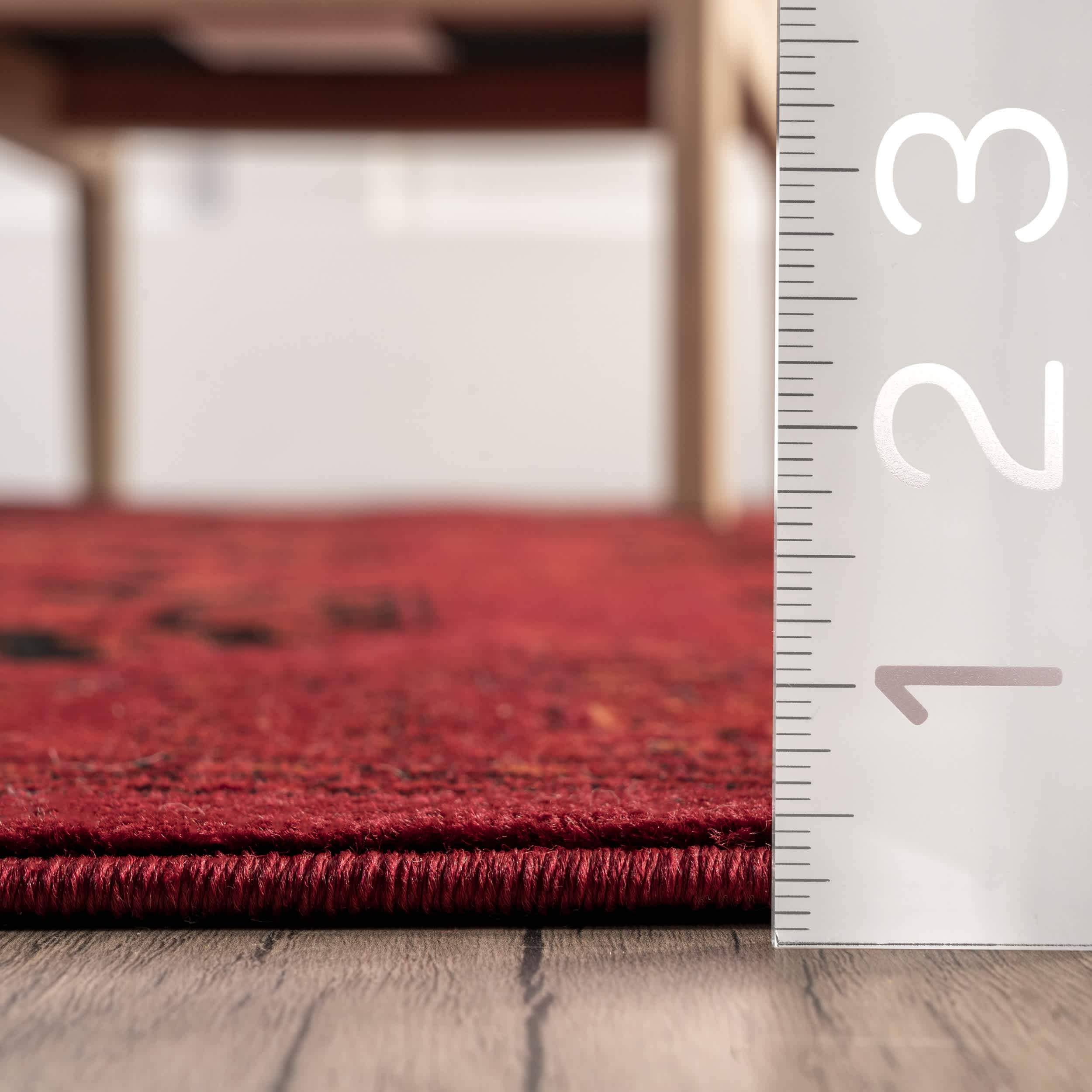 Red Diandra Traditional Persian Motif Fringe Area Rug for wholesale on Faire1