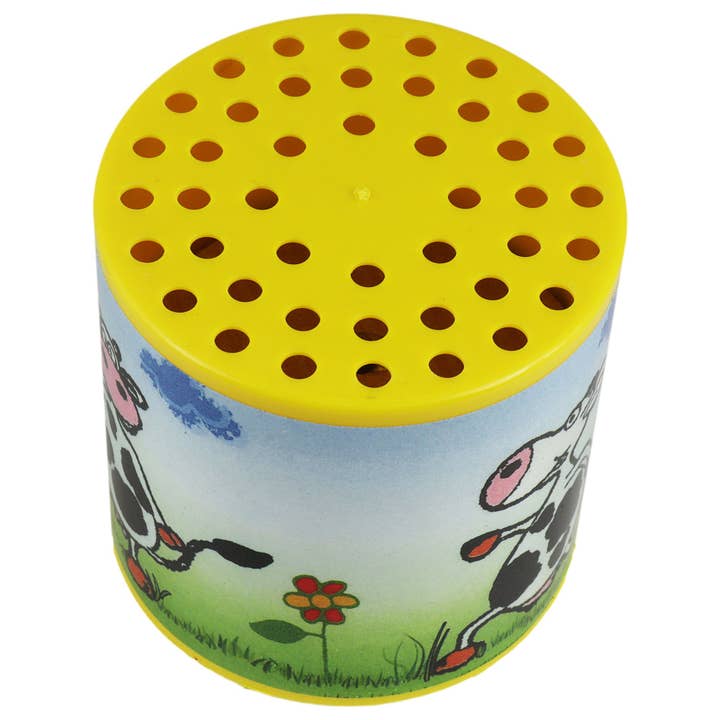 Tribal Trade GmbH - Wholesale Decorative Figurine - Animal sounds noise can cow flower cow moo can yellow3