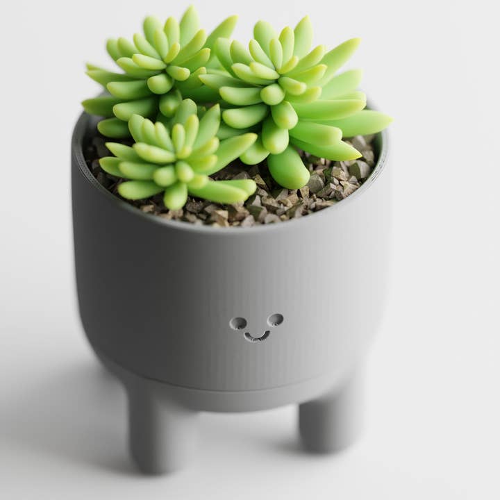 The Butler's Company - Wholesale Plant pot - Happy Smiley Face Planter with Drip Tray Solid Colors6